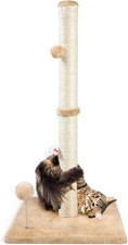 32" Tall Sisal Cat Scratching Posts Tree for Indoor Cats Adults, Beige