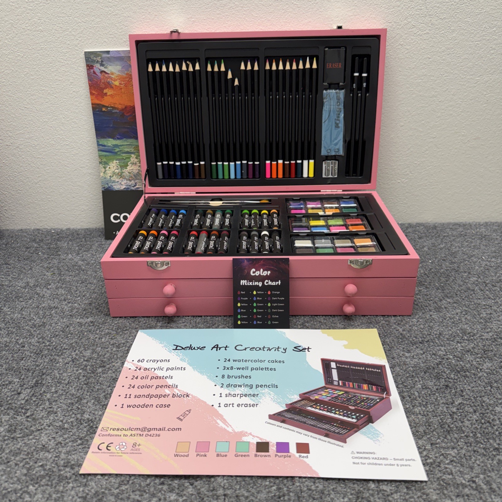 + 24pcs Oil Pastels + 60pcs Crayons