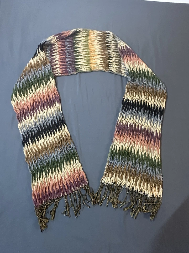 Multicolor Wavy Knit Scarf by Magic Scarf Co – 72” Long - Image 2 of 4