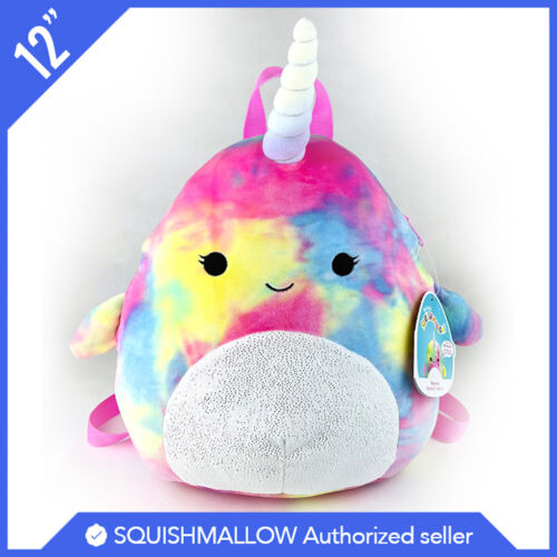 Squishmallow Kellytoy Plush Navina The Narwhal  12" Inch Backpack NWT NEW - Photo 1 sur 2