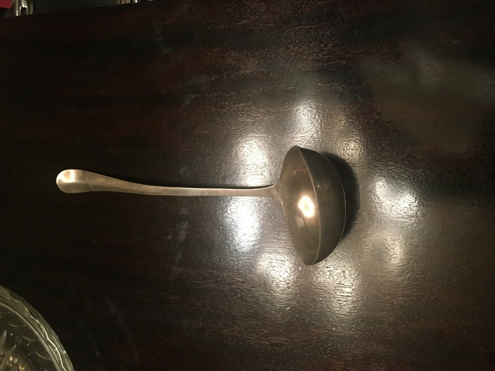 Large Vintage Raimond Silver Plated Serving Ladle 13 inch with Rim Hook