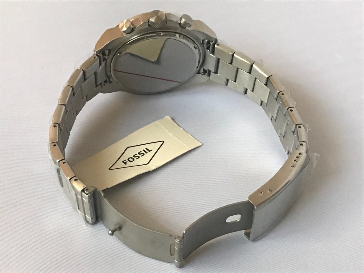 Fossil FS5878 Bronson Chronograph Stainless Steel Red Analog