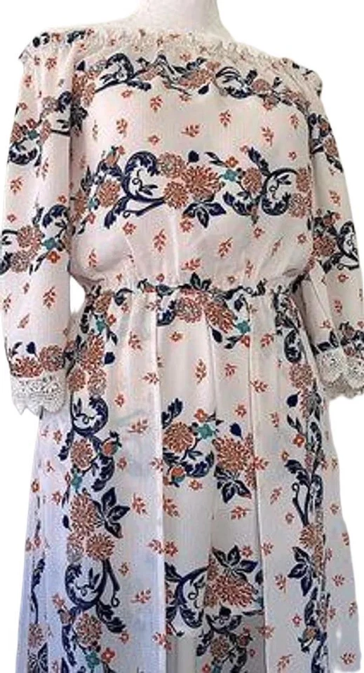 Mameluco para mujer Flying Tomate blanco azul naranja floral fuera del hombro talla XS Foto 2 de 4