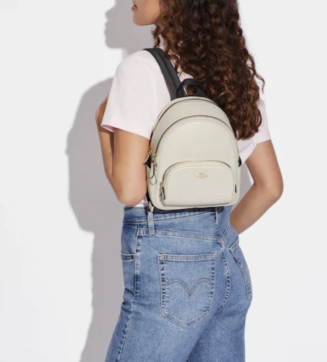 Coach mini backpack clearance white