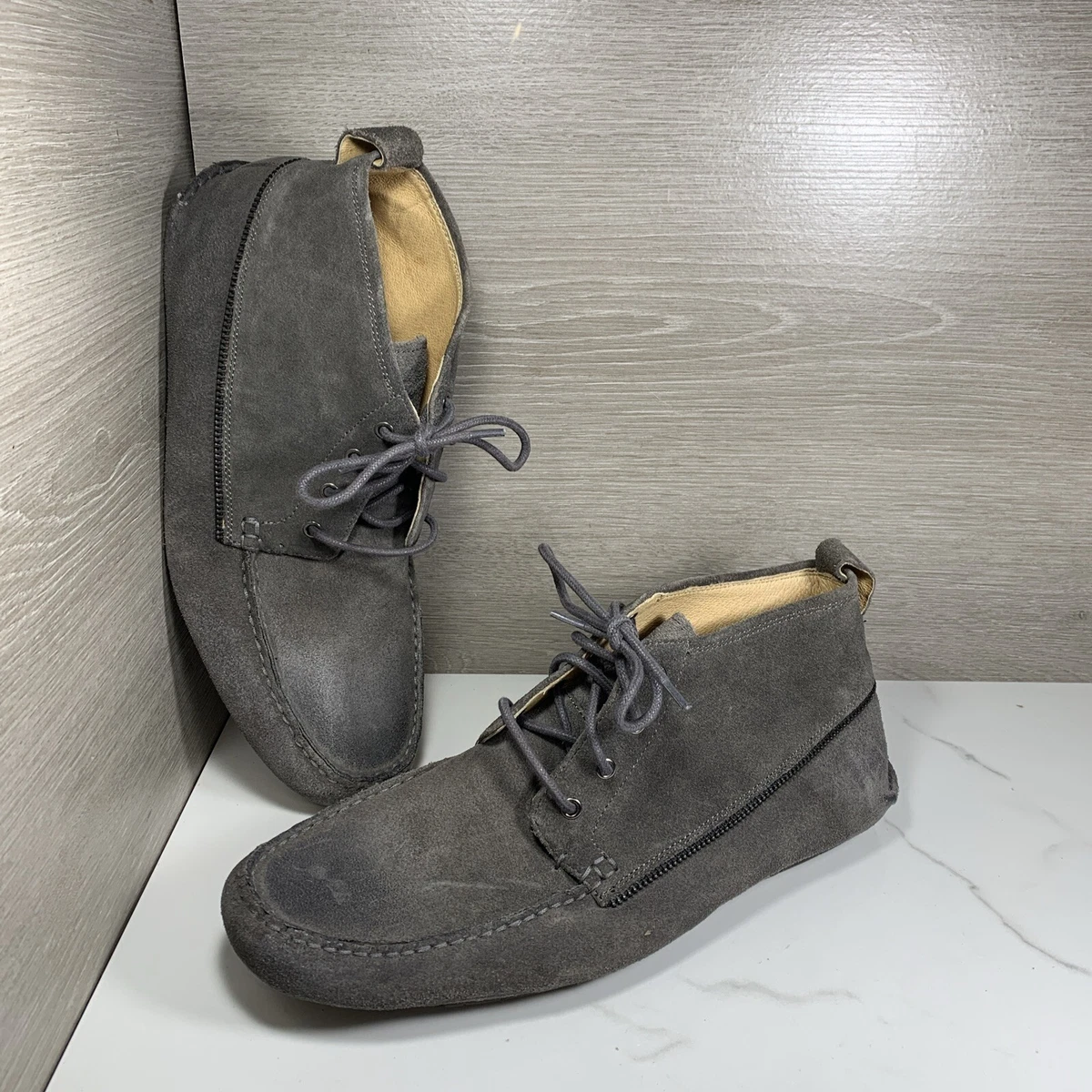 John Varvatos Suede Chukka Boots Mens Size 8 M Gray Star USA John Varvatos Gray Suede Boots for Men for Sale | Shop New  main image 4