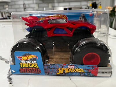 NIB 2021 SPIDER MAN MARVEL OVERSIZED HOT WHEELS MONSTER TRUCK 1/24 METAL DIECAST