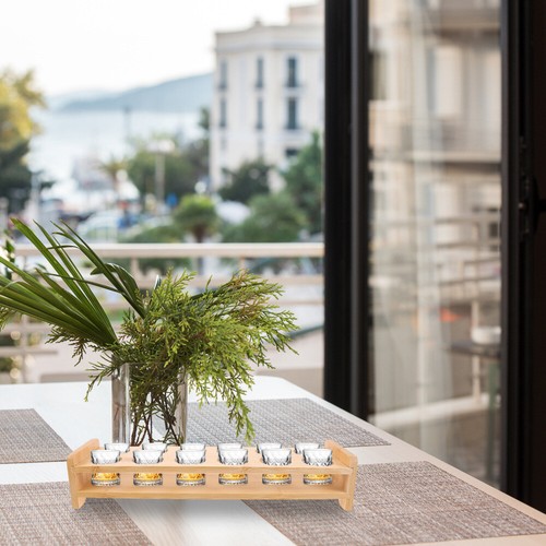 Wooden Shot Glasses Tray Holder Wine Cup Holder Shot Glass Storage Organizer - Picture 6 of 12