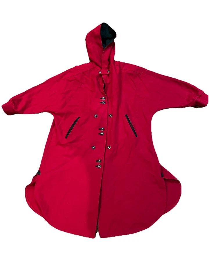 Salzburger 女式羊毛开普大衣 18 码红色节日复古小屋外观 — 第 4/4 张图片