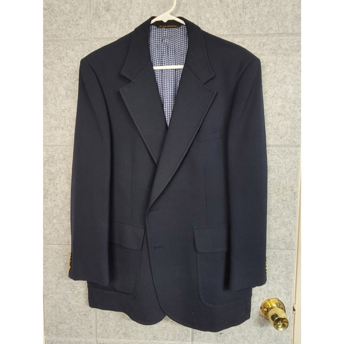 ジャケット・アウター Brooks Brooksgate Wool Blazer/ Navy XL Bradmore Exclusively for Woolf Brothers Navy Suit Jacket