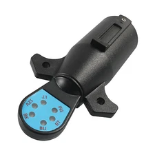 7 Way RV Blade Trailer Wiring Tester Round LED Light Connector Adapter Plug d