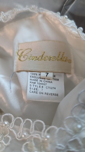 Cinderella fantasy wedding prom dress bow white size 7 girl kid - Picture 3 of 3