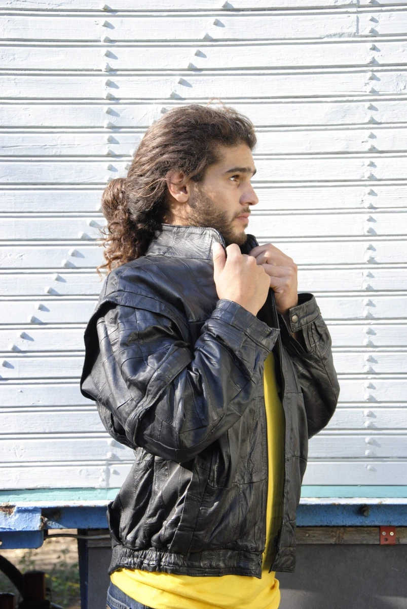 80s hot sale leather vest