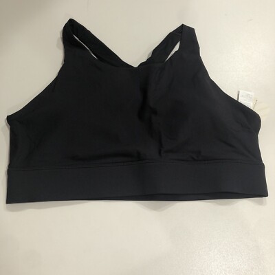 Fabletics Black No Bounce High Impact Sports Bra Large