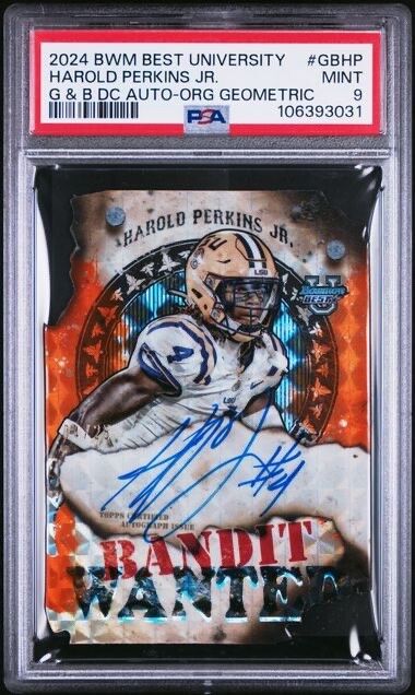 2024 Bowmans Best U Harold Perkins Jr G & B Orange Geometric Auto /25 PSA 9 Mint
