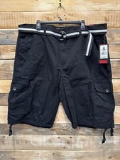 Southpole Men's Belted Cotton Cargo Shorts Black  3341 C3 A778T 