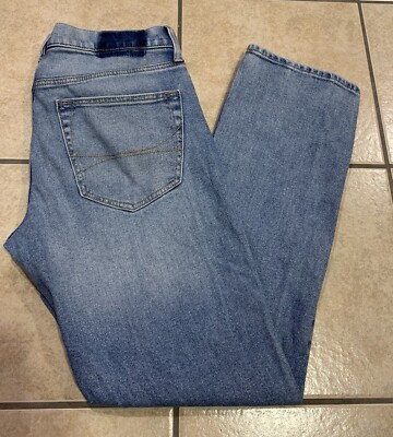 Men's 32x32 HOLLISTER Epic Flex Slim Straight DISTRESSED Jeans Pants  HGUYS4006