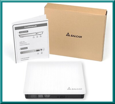 SALCAR Super Slim DVD/CD-Brenner extern | USB 3.0 schnell leise | Mac Win | MP3