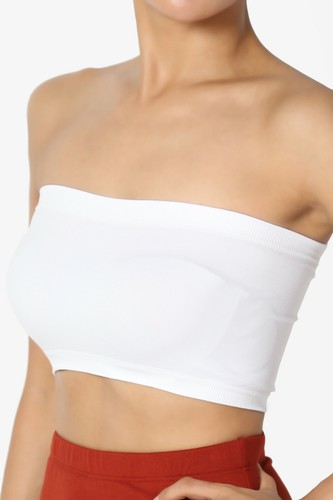 TheMogan Seamless Bandeau Bra Top Strapless Nylon/Spandex Stretch Bralette - Picture 118 of 119