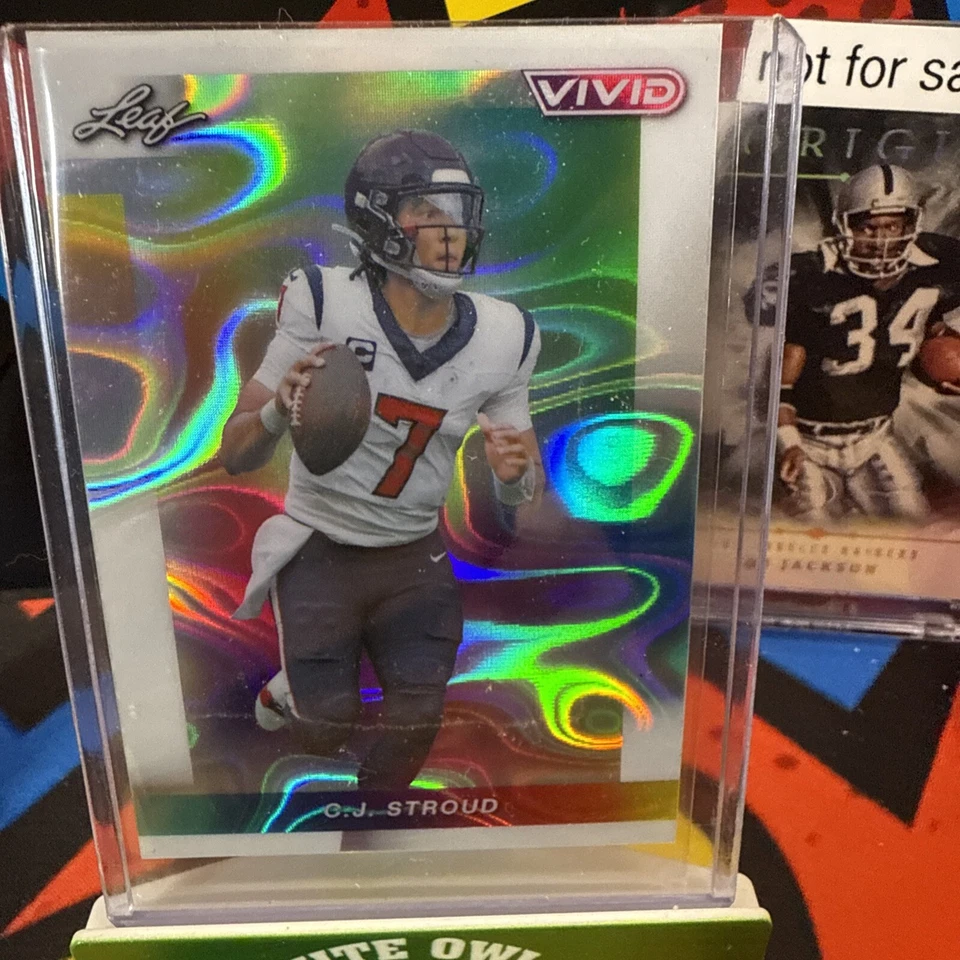 2024 Leaf Vivid Football CJ Stroud Base # 21 White Prismatic 6/6 - Image 2 of 3