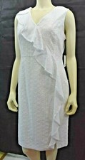 CALVIN KLEIN  eyelet SHEATH v neck  DRESS sz 10  NEW WITH TAG