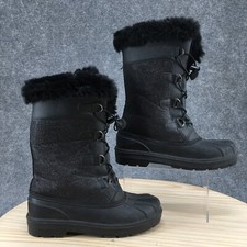 Cat  Jack Boots Youth 6 Constance Faux Fur Lined Glitter Winter Shearling Black