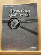 Abeka 6th Grade Observing God S World Science Quiz And Worksheet Key Ebay