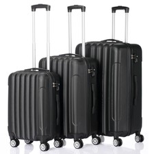 An image depicting 20"24"28" Trolley Case 3-Piece Hardside Lightweight Spinner Luggage Bag Set TSA