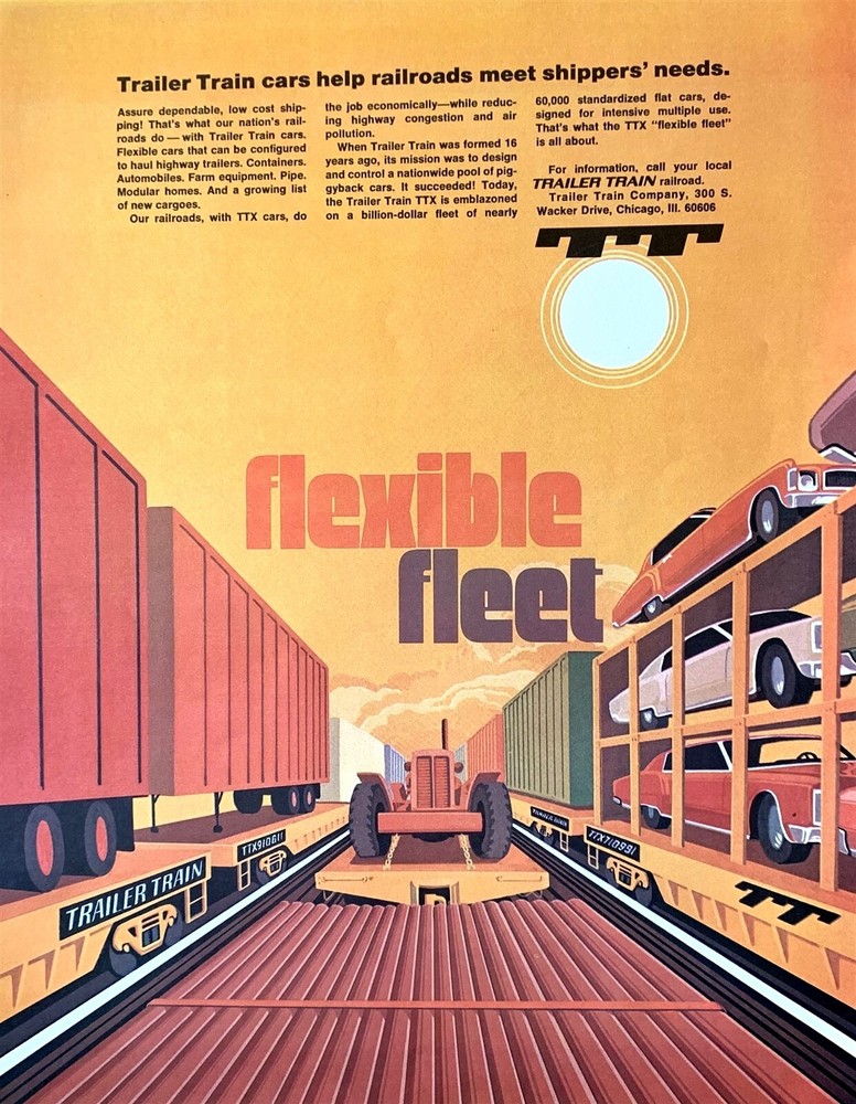 1971 TRAILER TRAIN Cars Help Railroads Meet Shipper's Needs Vintage PRINT AD