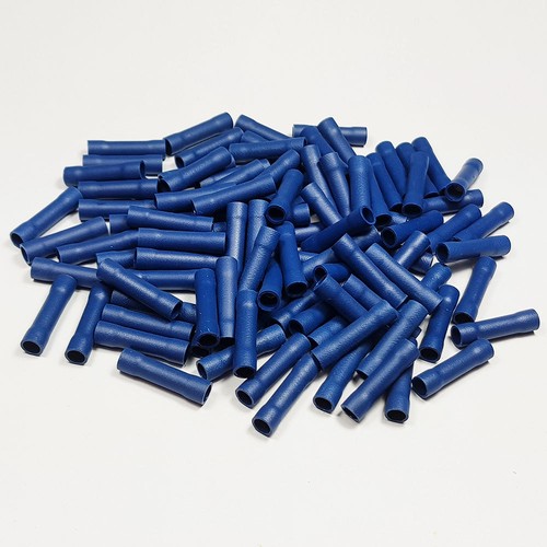 Fully Insulated Blue Straight Butt Connector Terminals Crimp Electrical Terminal - Picture 2 of 3