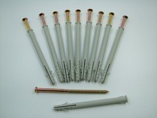 Masonry nylon frame fixing nylon rawl plugs and screws  10 x 100mm, box of 50