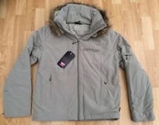 Ladies Golddigga Short Fur Hooded Jacket Fern Green Size M = 10-12