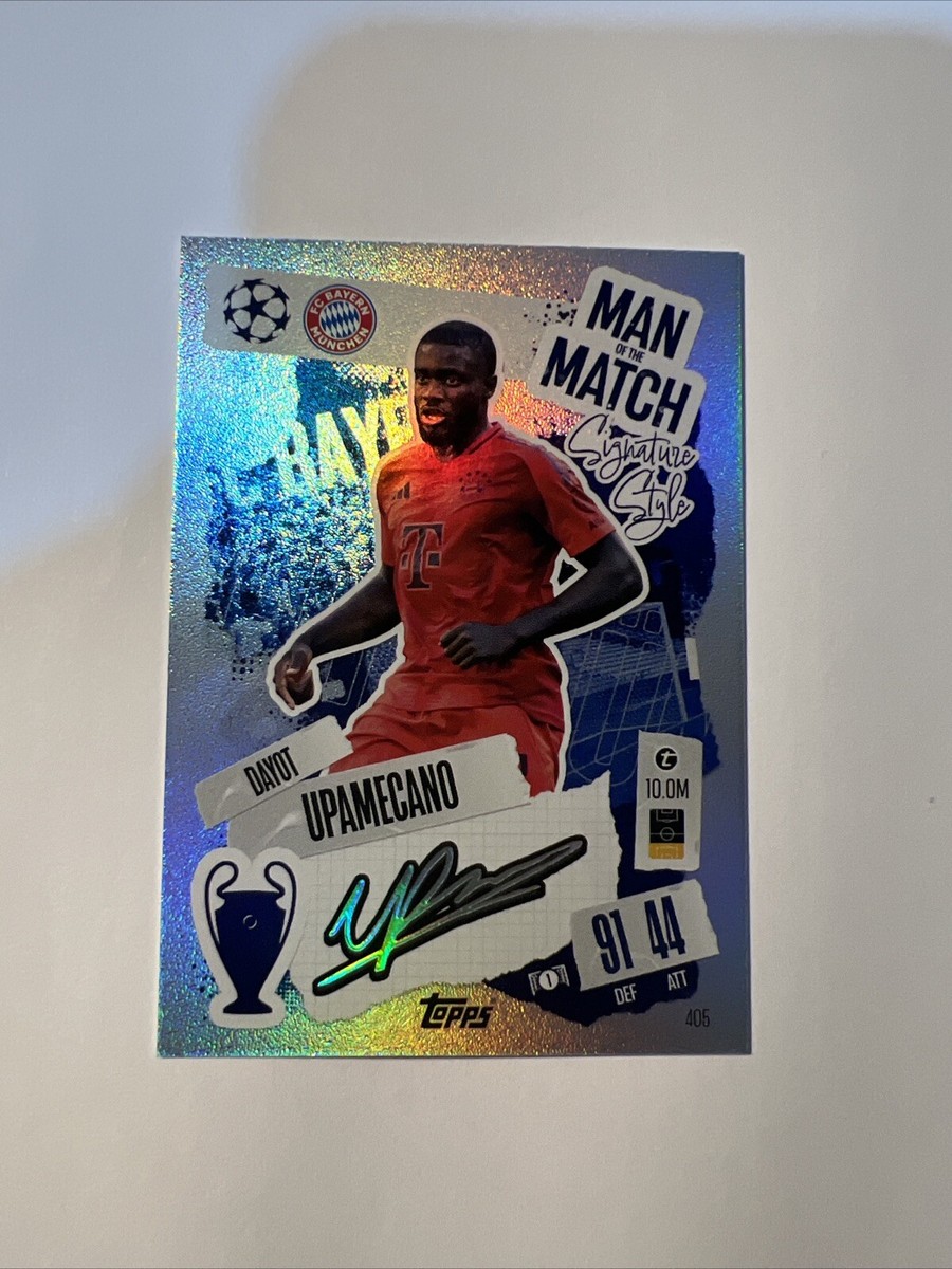 ファン マタ Panini Select パッチオート 25枚限定 Dayot Upamecano Match Attax 24/25 Man Of The Match SIGNATURE STYLE