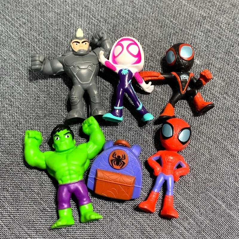 Lot 6pcs Marvel Spidey and His Amazing Friends Rhino Hulk Spider Man Iron