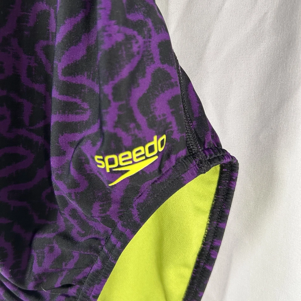 Traje de baño Speedo para mujer 30 púrpura animal print Pro LT poliéster 1 pieza Foto 4 de 4
