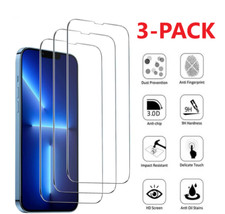 3-Pack For iPhone 14 13 12 11 XS Pro MAX X XR HD Tempered Glass Screen Protector