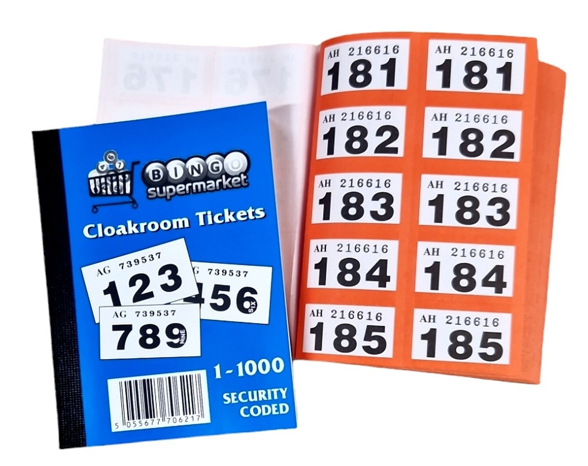 1000 Tickets Vestiaire ELVE - Numérotés 1 à 1000 | 3x20cm Blanc