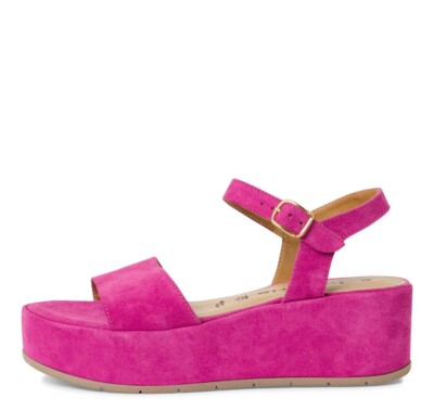 Tamaris Sandalette 28020 Pink   Plateausohle Veloursleder mit Touch-it Fußbett