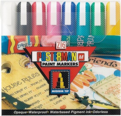 Zig 15-Millimeter Posterman Tip Markers, Multicolor, 8-Pack