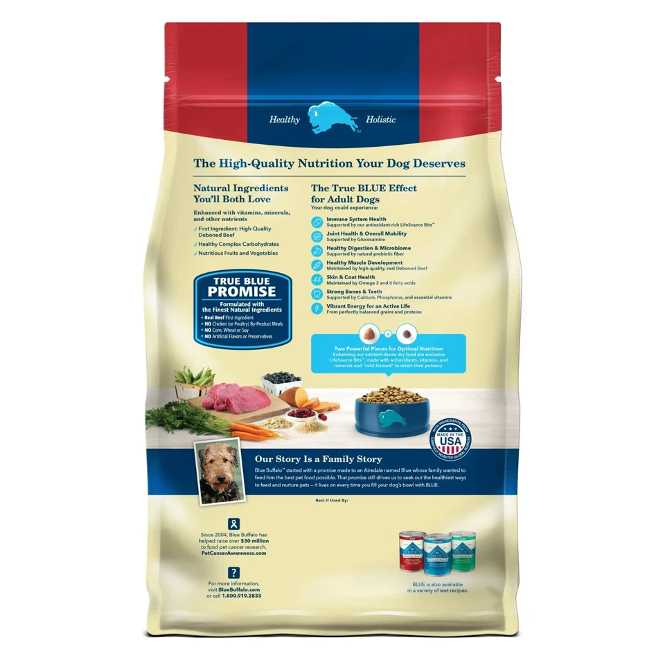 Blue Buffalo Life Protection Formula Natural Dry Dog Food, Beef & Rice, 15-lb. - Image 3 of 4