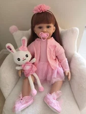Reborn Baby Dolls Realistic Toddler Girl 24 Inch Pretty Lifelike Baby Doll Gift