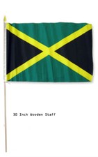 12x18 12"x18" Jamaica Country Stick Flag 30" wood staff