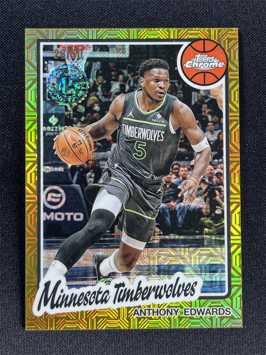 2025 Topps Chrome Basketball Anthony Edwards #TC-AE Gold Mojo Timberwolves /50