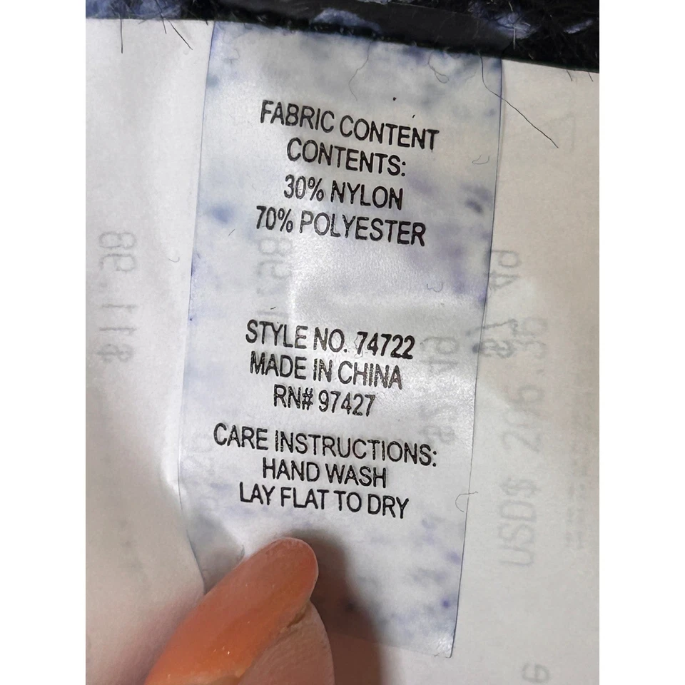 Cárdigan Suéter Abrigo Mujer DOLCE CABO Negro Azul Blanco Texturizado Tejido Flecos Foto 4 de 4