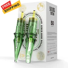 Solong Pro 50 Stück Einweg-Tattoo-Nadeln, 10# (5RL) Rundliner, 1005RL-X 