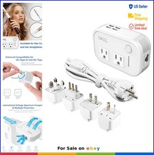 Power Step Down Converter 220V to 110V 230W 2 AC 4 USB Charging Ports Travel