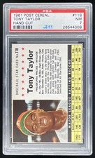 1961 Post Cereal Hand Cut #118 Tony Taylor PSA 7