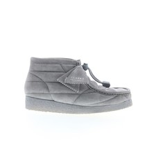 Clarks Wallabee Boot 26173231 Womens Gray Suede Lace Up Chukkas Boots 8.5