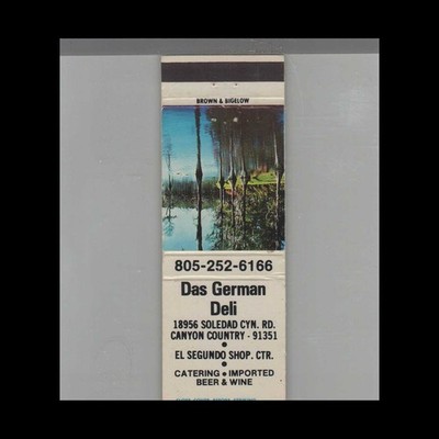 Matchbook Cover Das German Deli El Segundo CA