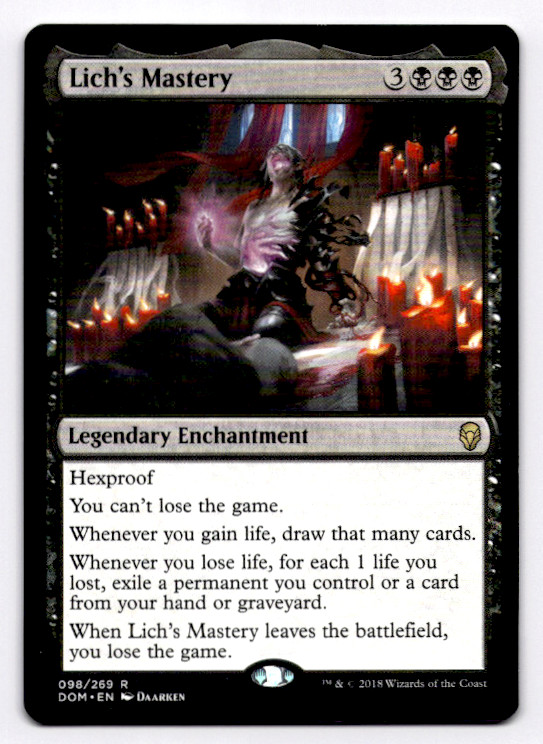 Lich's Mastery Dominaria -  MTG NM 98