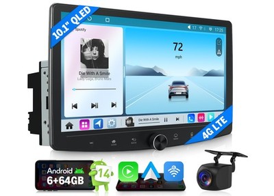2DIN 10.1'' Android 14 8-Core Car Stereo Radio GPS Navi 4G LTE DSP WiFi Bluetooth